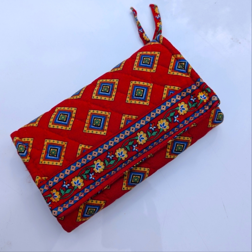Vera Bradley Vintage Quilted Three Panel Wallet